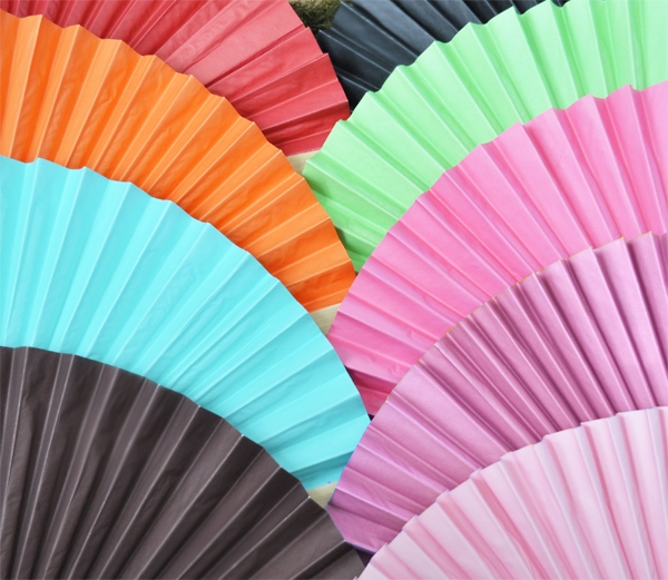 colored paper fans
