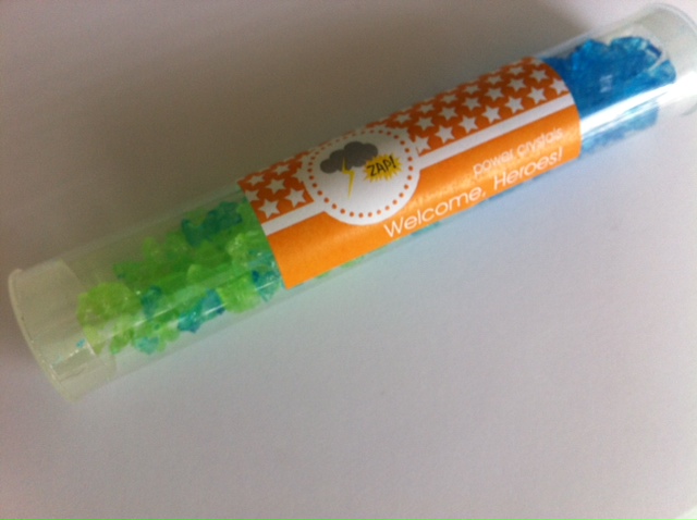 mod kid's birthday candy tubes