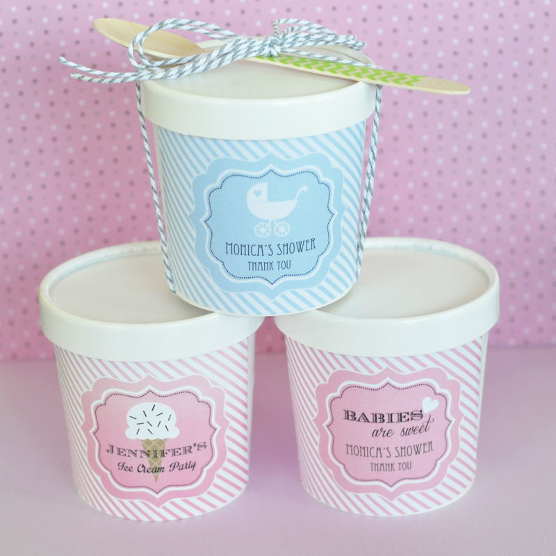 Event Blossom eb2379np DIY Blank Mini Ice Cream Containers