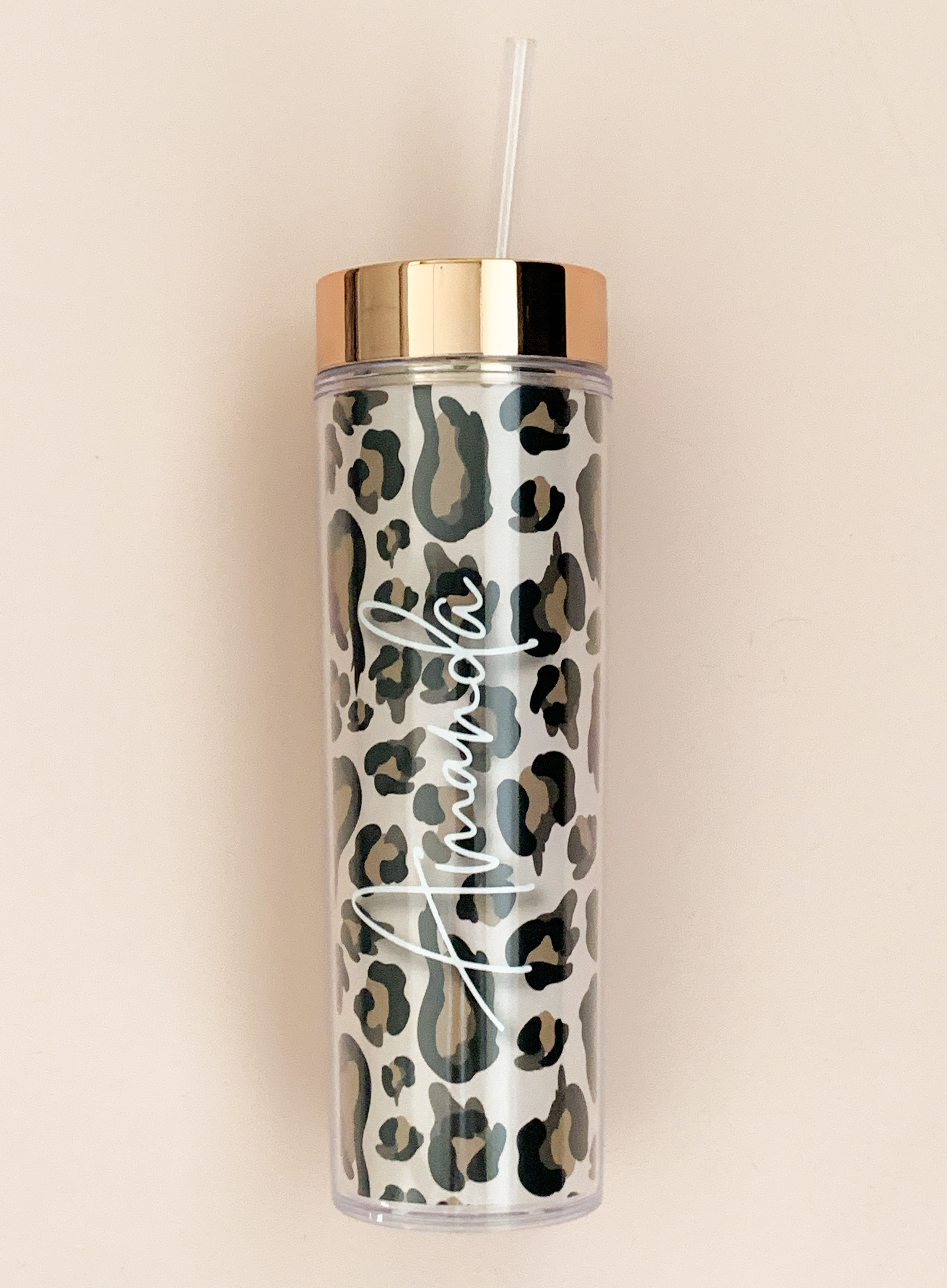 Event Blossom Personalized Leopard Print Tall Tumbler