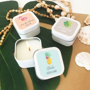 Tropical Beach Square Candle Tins