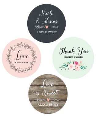 Personalized Floral Garden Round Labels