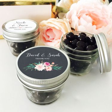 Personalized Floral Garden Small 4oz Mason Jars