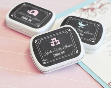 Chalkboard Baby Shower Personalized Mint Tins