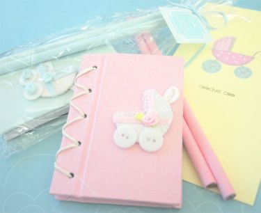 "Thanks for Strolling By!" Baby Carriage Notebook Gift Set