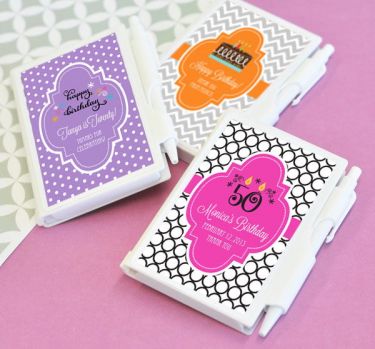 Personalized Birthday Notebook Favors