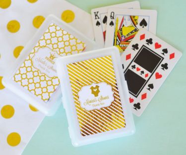 Personalized Metallic Foil Playing Cards - Baby