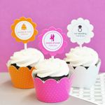 MOD Theme Silhouette Cupcake Wrappers & Cupcake Toppers (Set of 24)