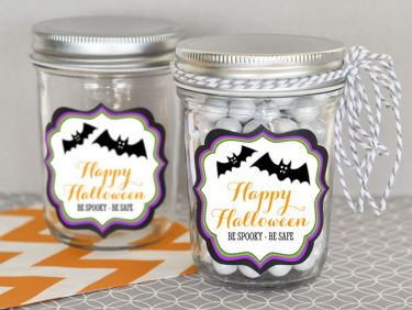 Personalized Spooky Halloween Mini Mason Jars