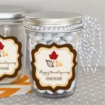 Personalized Thanksgiving Mini Mason Jars