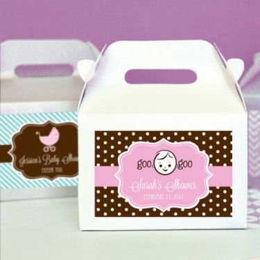 Personalized Baby Shower Mini Gable Boxes (set of 12)