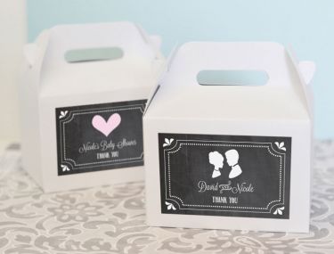 Chalkboard Wedding Personalized Mini Gable Boxes (set of 12)