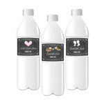 Chalkboard Wedding Personalized Water Bottle Labels