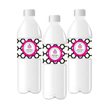 Personalized Holiday Party Water Bottle Labels