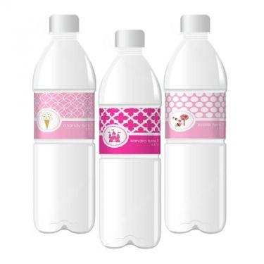 Personalized MOD Kid's Birthday Water Bottle Labels