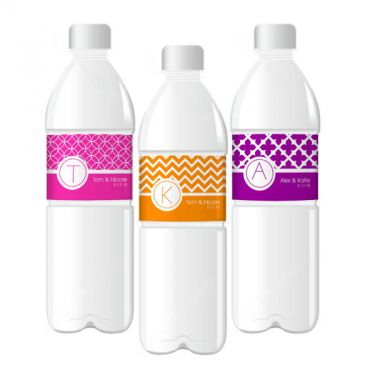 MOD Pattern Monogram Water Bottle Labels
