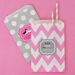 Personalized Theme Chevron & Dots Goodie Bags (set of 12)