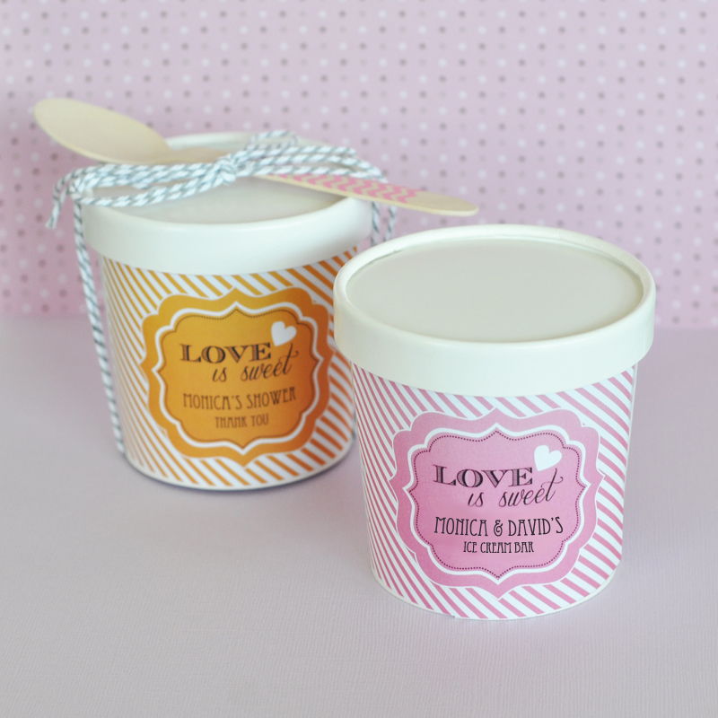 Love Is Sweet Mini Ice Cream Containers