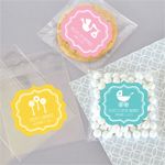 Personalized MOD Baby Shower Silhouette Clear Candy Bags (Set of 24)