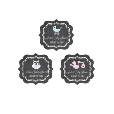 Chalkboard Baby Shower Personalized Frame Labels