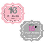 Personalized Sweet 16 or 15 Frame Labels