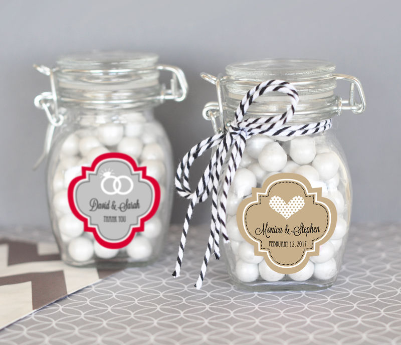 Personalized Theme Glass Jar with Swing Top Lid - Small