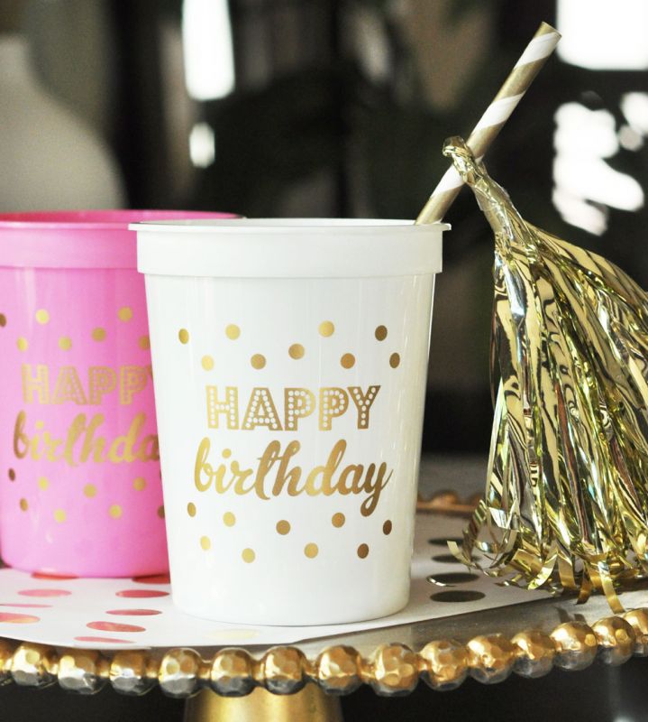 Plastic Party Cups, Set of 25