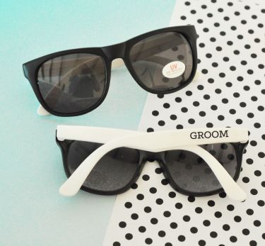 White Groom & Groomsman Sunglasses (set of 6)