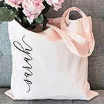Vertical Text Tote Bags