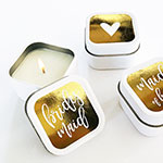Bridal Party Square Candle Tins (set of 12)
