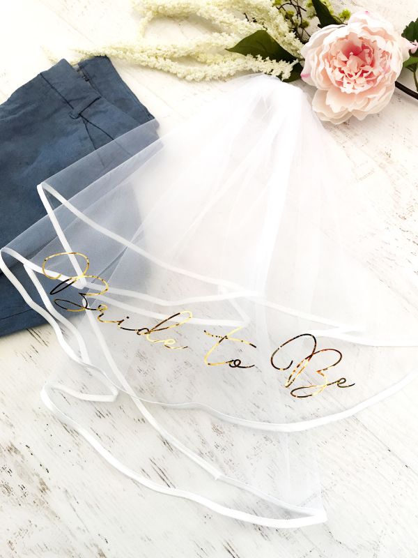 Bride Veil Bachelorette Party Veil Bridal Shower Veil Bride to Be Veil  (EB3296BTB)