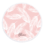 Personalized Tropical Pink Round Towel