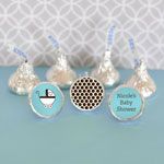 Personalized Blue Baby Shower Hershey's&reg; Kisses Labels Trio (Set of 108)