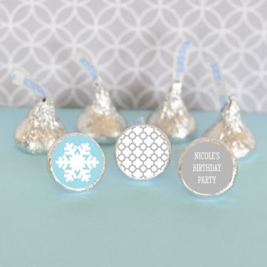 Personalized Winter Wonderland Party Hershey's&reg; Kisses Labels Trio (set of 108)