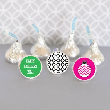 Personalized Holiday Party Hershey's&reg; Kisses Labels Trio (set of 108)