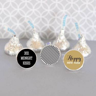 Personalized New Years Eve Party Hershey's&reg; Kisses Labels Trio (set of 108)