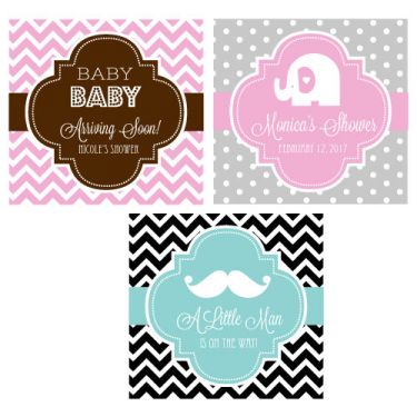 Personalized MOD Baby Silhouette 2" Square Favor Labels & Tags