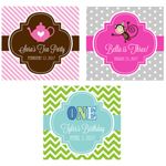 Personalized Kid's Birthday 2" Square Favor Labels & Tags