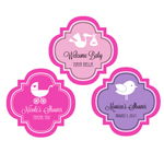 Personalized MOD Baby Silhouette 1.5" Mini Favor Labels
