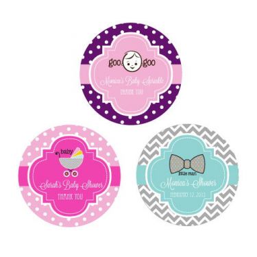 Personalized Baby Shower Round Favor Labels