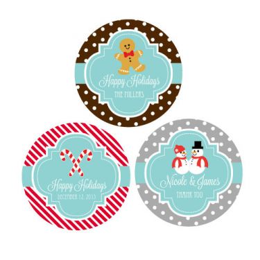 Personalized Winter Round Favor Labels