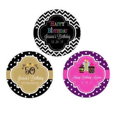 Personalized Birthday Round Favor Labels